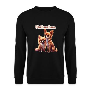 Chihuahua best friends Shirt and Accessoires - Unisex Pullover - Schwarz - Vorne - Alina (178cm) & Michal (187cm)