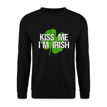 Embrasse-moi que je suis irlandais - Embrasse-moi, je suis irlandais - Sweat-shirt Unisexe - noir - Devant - Alina (178cm) & Michal (187cm)