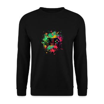 Gamer Konsole - Unisex Pullover - Schwarz - Vorne - Alina (178cm) & Michal (187cm)