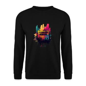 Retro Mixtape - Unisex Pullover - Schwarz - Vorne - Alina (178cm) & Michal (187cm)