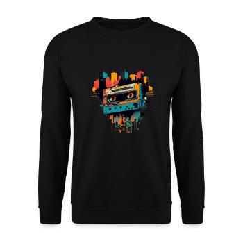 Retro Mixtape - Unisex Pullover - Schwarz - Vorne - Alina (178cm) & Michal (187cm)
