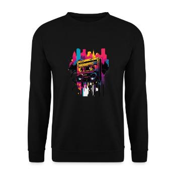 Retro Mixtape - Unisex Pullover - Schwarz - Vorne - Alina (178cm) & Michal (187cm)