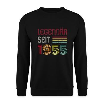 Legendär Seit 1955 Jahr Retro 55er Jahrgang - Unisex Pullover - Schwarz - Vorne - Alina (178cm) & Michal (187cm)