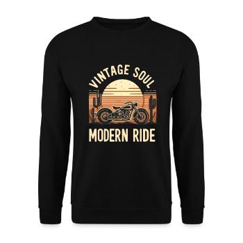 Croisière avec style Vintage Soul Moto - Sweat-shirt Unisexe - noir - Devant - Alina (178cm) & Michal (187cm)