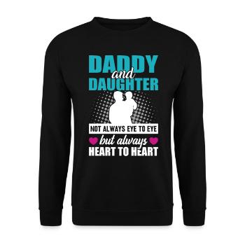 Daddy and daughter always heart to heart - Sweat-shirt Unisexe - noir - Devant - Alina (178cm) & Michal (187cm)