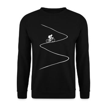 road bike, uphill, steep, bike, cycling, mountain - Unisex Sweatshirt - black - Front - Alina (178cm) & Michal (187cm)