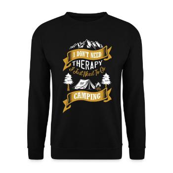 I don ́t need therapy i just need to go camping - Unisex Sweatshirt - black - Front - Alina (178cm) & Michal (187cm)