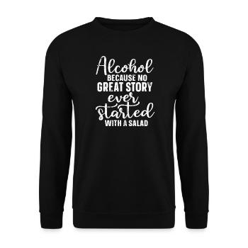 ALCOHOL HISTORY DRINKING BEER ALK SAYINGS MOTIVES - Unisex Sweatshirt - black - Front - Alina (178cm) & Michal (187cm)