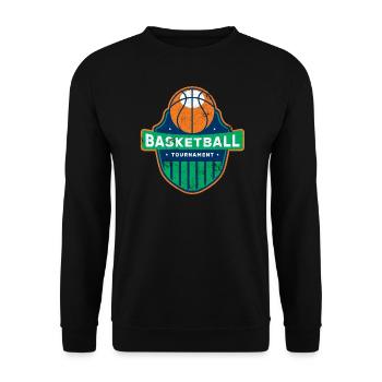 BASKETBALL DUNKING SLAM DUNK TOURNAMENT TEAM MOTIF - Sweat-shirt Unisexe - noir - Devant - Alina (178cm) & Michal (187cm)