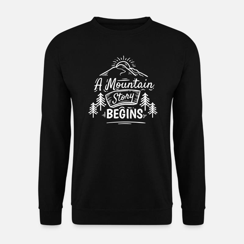BERGE GESCHICHTE BERGEN BERG SPRUCH MOTIV GESCHENK - Unisex Pullover - Schwarz