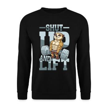 Shut Up and Lift - Unisex Pullover - Schwarz - Vorne - Alina (178cm) & Michal (187cm)