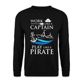 Captain Pirates - Unisex Pullover - Schwarz - Vorne - Alina (178cm) & Michal (187cm)