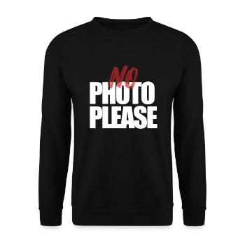 No Photo Please. No photo - Unisex Sweatshirt - black - Front - Alina (178cm) & Michal (187cm)