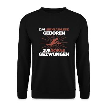 Leichtathletik Athletics Schule Sportler Spruch - Unisex Pullover - Schwarz - Vorne - Alina (178cm) & Michal (187cm)