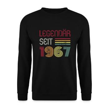 Legendär Seit 1967 Jahr Retro 67er Jahrgang - Unisex Pullover - Schwarz - Vorne - Alina (178cm) & Michal (187cm)
