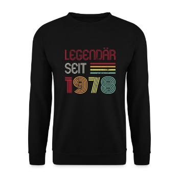 Legendär Seit 1978 Jahr Retro 78er Jahrgang - Unisex Pullover - Schwarz - Vorne - Alina (178cm) & Michal (187cm)