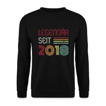Legendär Seit 2018 Jahr Retro 18er Jahrgang - Unisex Pullover - Schwarz - Vorne - Alina (178cm) & Michal (187cm)