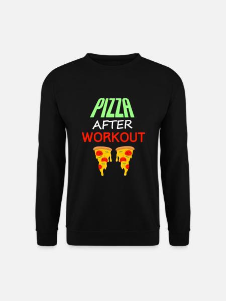 Pizza nach dem Training, Fitness + Essen Angebot - Unisex Pullover - Schwarz