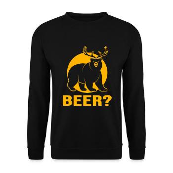 Bier Biergarten Trinkspruch "natural beer" - Unisex Pullover - Schwarz - Vorne - Alina (178cm) & Michal (187cm)