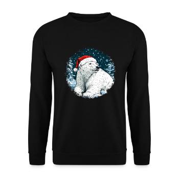 Ours polaire de Noël - Sweat-shirt Unisexe - noir - Devant - Alina (178cm) & Michal (187cm)