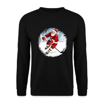 hockey player Santa Claus - Unisex Sweatshirt - black - Front - Alina (178cm) & Michal (187cm)