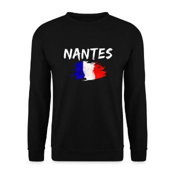 Nantes France Drapeau Ville de Nantes - Sweat-shirt Unisexe - noir - Devant - Alina (178cm) & Michal (187cm)