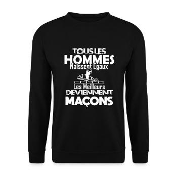 Maçon humour - Sweat-shirt Unisexe - noir - Devant - Alina (178cm) & Michal (187cm)