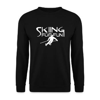 Ski Skifahrer Ski Alpin Skier Skiurlaub Skigebiet - Unisex Pullover - Schwarz - Vorne - Alina (178cm) & Michal (187cm)
