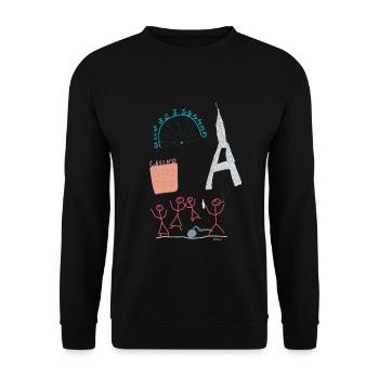 Junggesellinnen Strichmännchen Fest Party Feier - Unisex Pullover - Schwarz - Vorne - Alina (178cm) & Michal (187cm)