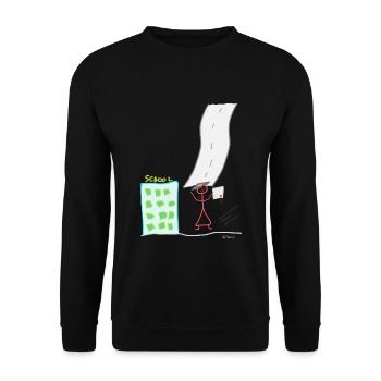 Schulabschluss Strichmännnchen Diplom Lebensweg - Unisex Pullover - Schwarz - Vorne - Alina (178cm) & Michal (187cm)