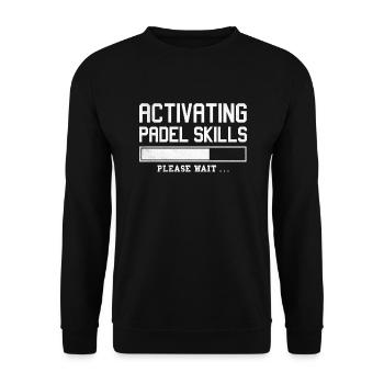 Padel Spruch für Padelspieler Padeltennis - Unisex Pullover - Schwarz - Vorne - Alina (178cm) & Michal (187cm)