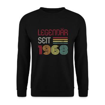 Legendär Seit 1968 Jahr Retro 68er Jahrgang - Unisex Pullover - Schwarz - Vorne - Alina (178cm) & Michal (187cm)