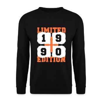 1990 Birthday 32 Years Limited Edition - Unisex Sweatshirt - black - Front - Alina (178cm) & Michal (187cm)