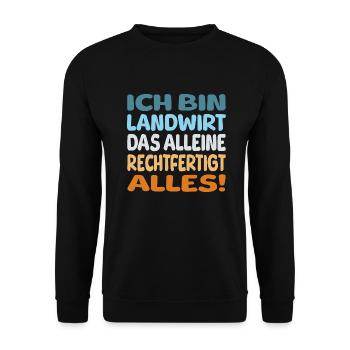ich bin Landwirt - Unisex Pullover - Schwarz - Vorne - Alina (178cm) & Michal (187cm)