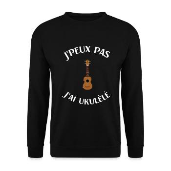 Ukulélé humour homme femme - Sweat-shirt Unisexe - noir - Devant - Alina (178cm) & Michal (187cm)