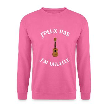 Ukulélé humour homme femme - Sweat-shirt Unisexe - rose - Devant