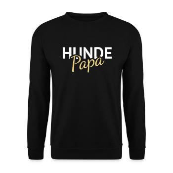 Hunde Papa - Unisex Pullover - Schwarz - Vorne - Alina (178cm) & Michal (187cm)