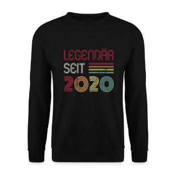 Legendär Seit 2020 Jahr Retro 20er Jahrgang - Unisex Pullover - Schwarz - Vorne - Alina (178cm) & Michal (187cm)