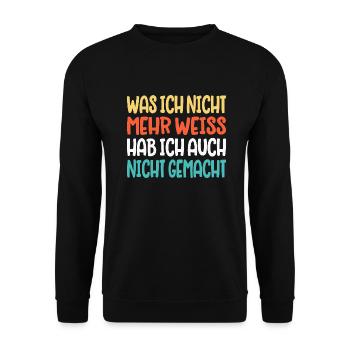 Was ich nicht mehr weiss - Unisex Pullover - Schwarz - Vorne - Alina (178cm) & Michal (187cm)