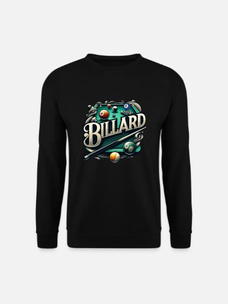Billiards playing the cue at the pool table - Unisex Sweatshirt - black