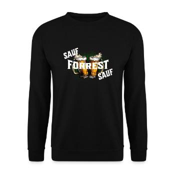Bier sauf Forrest sauf - Unisex Pullover - Schwarz - Vorne - Alina (178cm) & Michal (187cm)