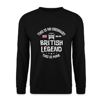 Landy Car British Legend - Unisex Pullover - Schwarz - Vorne - Alina (178cm) & Michal (187cm)