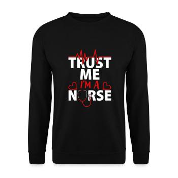 Trust me, I am a - Unisex Sweatshirt - black - Front - Alina (178cm) & Michal (187cm)