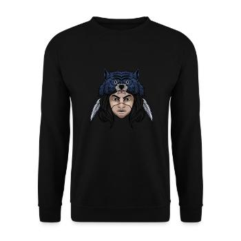 Wolf - Unisex Sweatshirt - black - Front - Alina (178cm) & Michal (187cm)