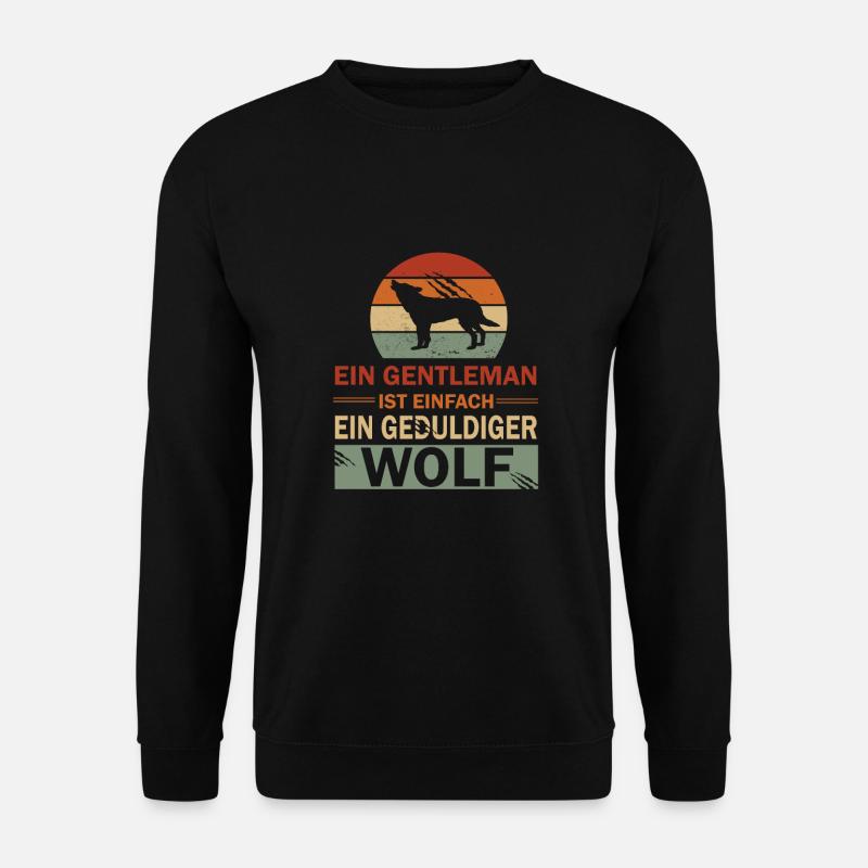 Wolf - Unisex Pullover - Schwarz