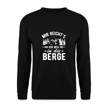 Mir reichts ich geh in die Berge - Unisex Pullover - Schwarz - Vorne - Alina (178cm) & Michal (187cm)
