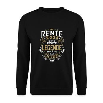 Rentnerin 2024 Lustiger Spruch Pesion Ruhestand - Unisex Pullover - Schwarz - Vorne - Alina (178cm) & Michal (187cm)