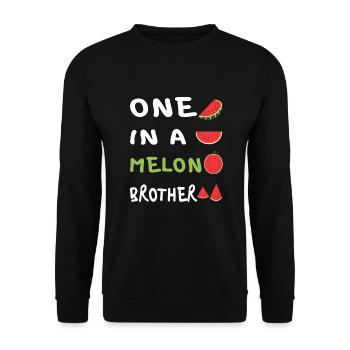 Einer in einer Melone - Unisex Pullover - Schwarz - Vorne - Alina (178cm) & Michal (187cm)