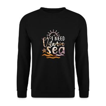 I need vitamin sea holiday by the sea sunset - Unisex Sweatshirt - black - Front - Alina (178cm) & Michal (187cm)
