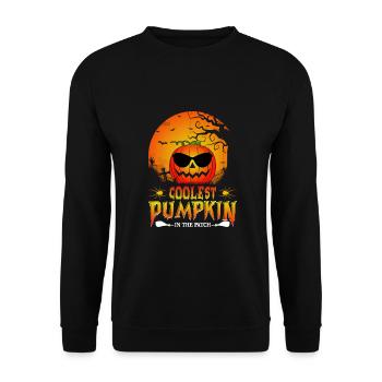 Citrouille la plus cool dans le patch Halloween Citrouille cool - Sweat-shirt Unisexe - noir - Devant - Alina (178cm) & Michal (187cm)
